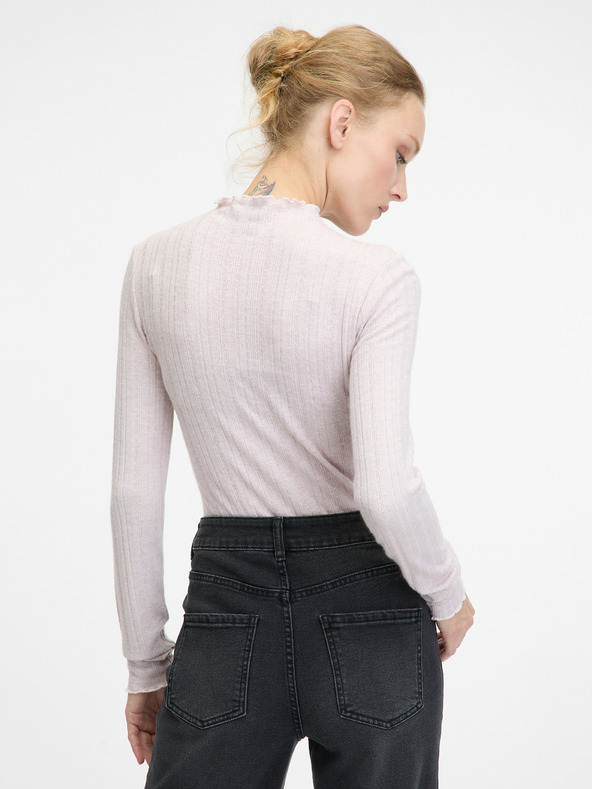 Orsay Světle růžové dámské tričko s dlouhým rukávem ORSAY