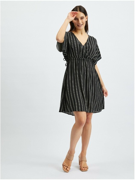 Orsay Černé dámské pruhované šaty ORSAY