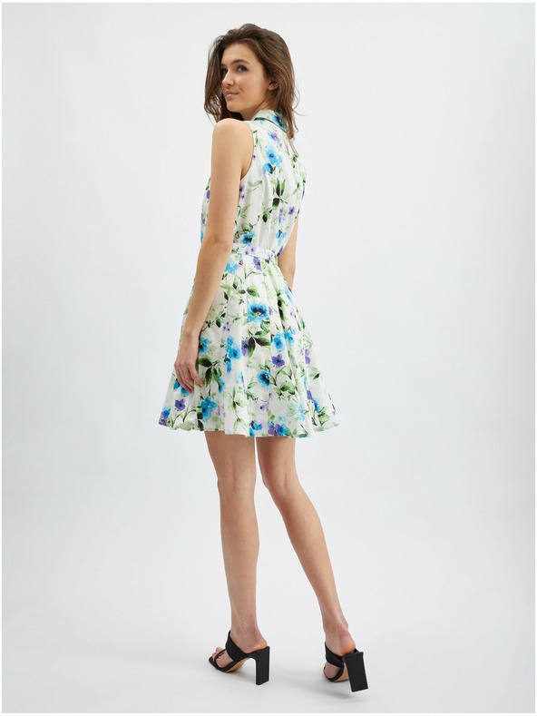 Orsay Modro-krémové dámské květované šaty ORSAY