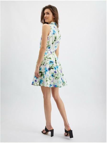 Orsay Modro-krémové dámské květované šaty ORSAY