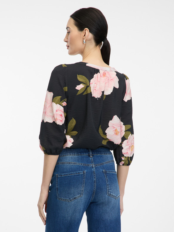 Orsay Černá dámská halenka s květinovým vzorem ORSAY