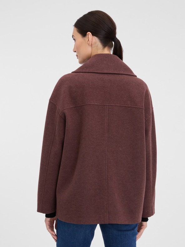 Orsay Vínový dámský krátký kabát ORSAY
