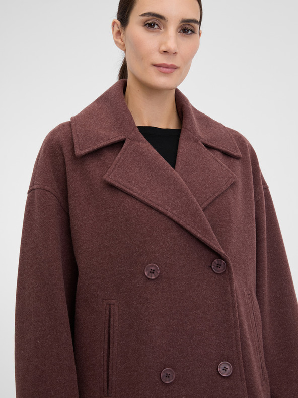 Orsay Vínový dámský krátký kabát ORSAY
