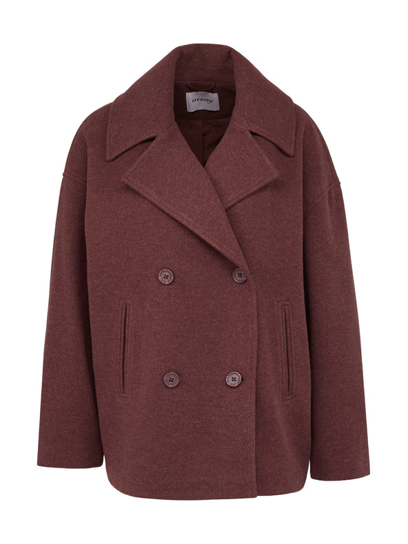 Orsay Vínový dámský krátký kabát ORSAY