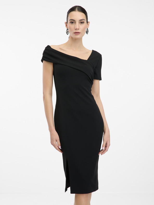 Orsay Černé dámské šaty ke kolenům ORSAY