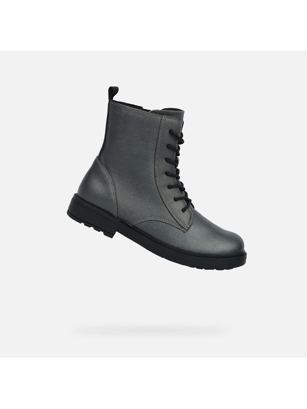 Geox Šedá dívčí kotníková obuv Geox Eclair Girl