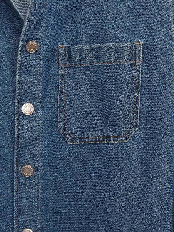GAP Dětská džínová košilová oversize bunda GAP