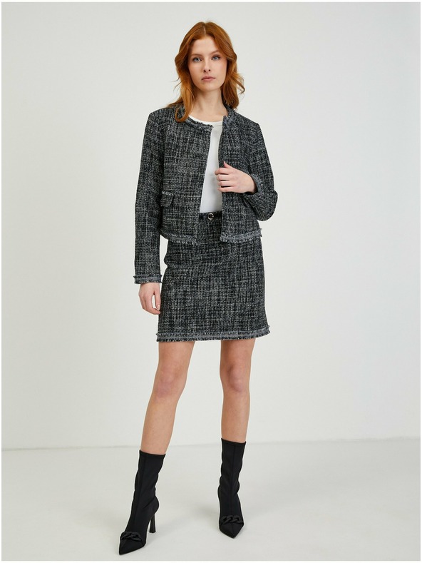 Orsay Šedá dámská tvídová sukně ORSAY