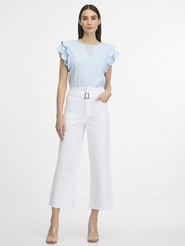 Orsay Modré dámské tričko s krátkým rukávem ORSAY