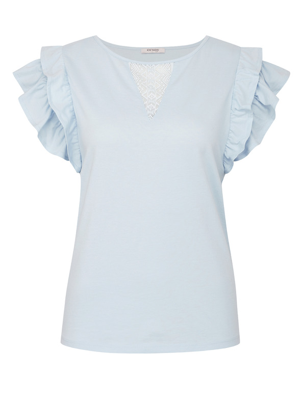 Orsay Modré dámské tričko s krátkým rukávem ORSAY