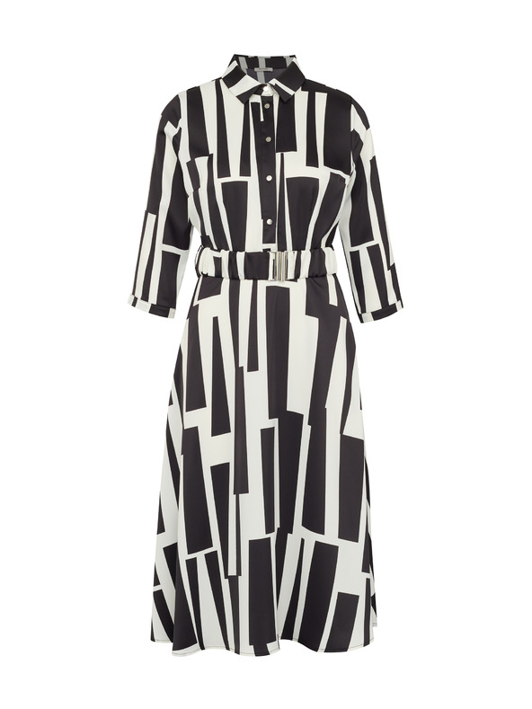 Orsay Černé dámské vzorované šaty ke kolenům ORSAY