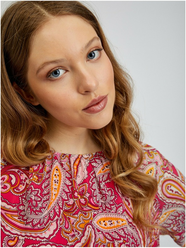 Orsay Červeno-růžová dámská vzorovaná halenka ORSAY