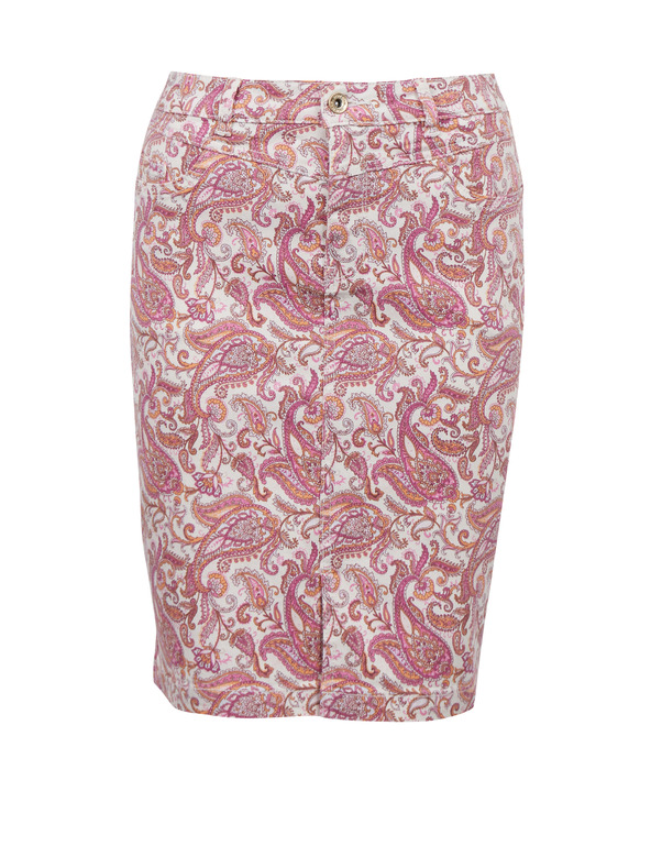 Orsay Růžová dámská vzorovaná džínová sukně ORSAY
