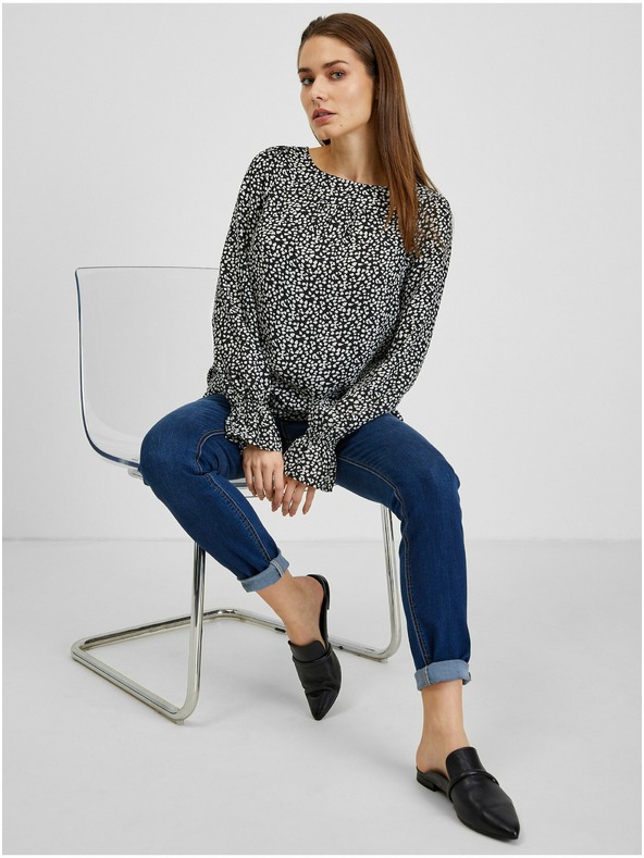 Orsay Bílo-černá dámská vzorovaná halenka ORSAY