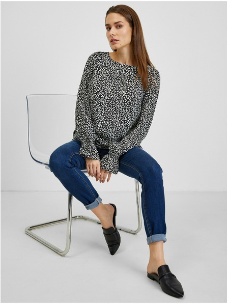 Orsay Bílo-černá dámská vzorovaná halenka ORSAY