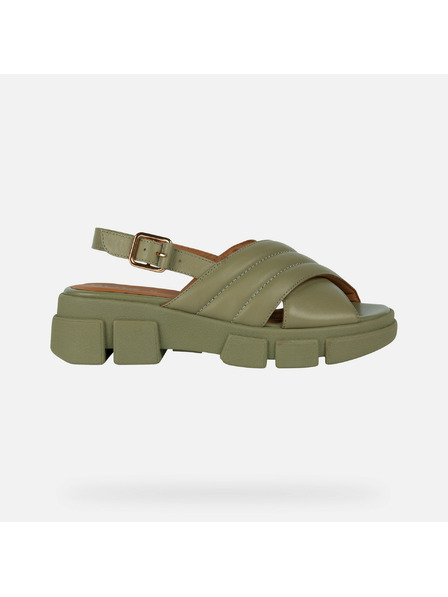 Geox Khaki dámské sandály Geox Lisbona