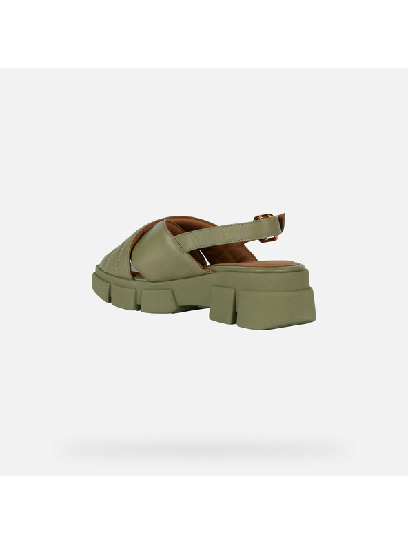 Geox Khaki dámské sandály Geox Lisbona