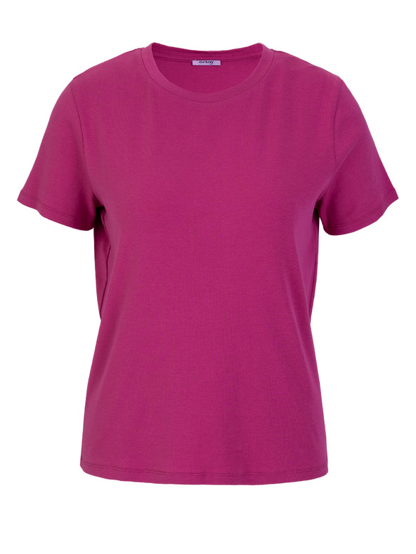 Orsay Tmavě růžové dámské tričko s krátkým rukávem ORSAY