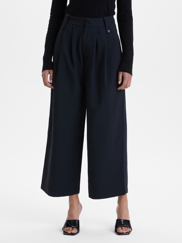 Orsay Černé dámské široké kalhoty ORSAY