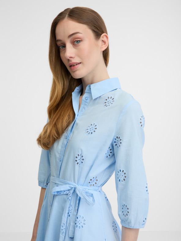 Orsay Modré dámské košilové šaty ORSAY