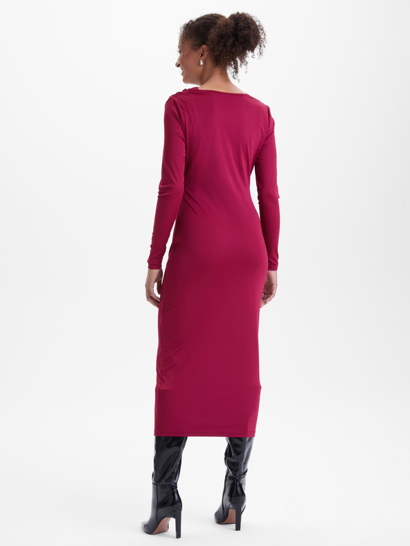 Orsay Vínové dámské midi šaty ORSAY