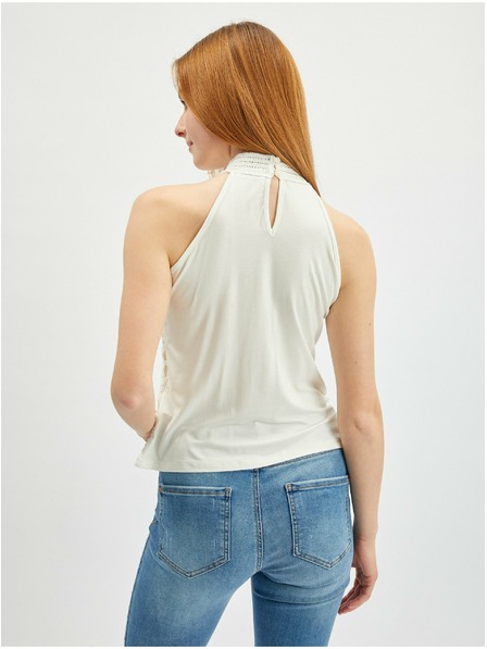 Orsay Krémový dámský krajkový top ORSAY