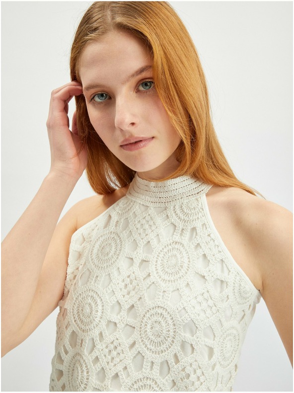 Orsay Krémový dámský krajkový top ORSAY