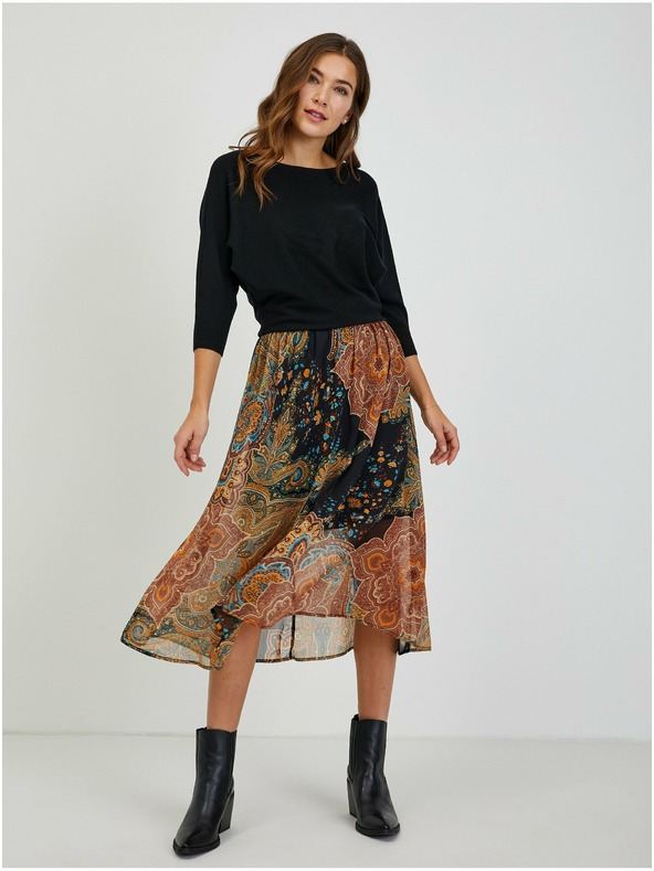 Orsay Černý dámský žebrovaný svetr s netopýřími rukávy ORSAY