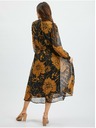Orsay Hnědo-černé dámské květované midišaty ORSAY