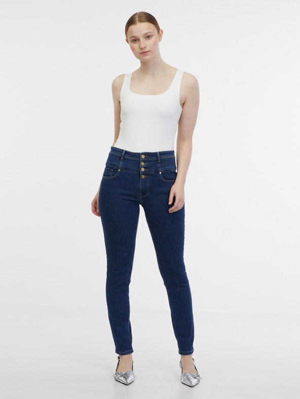 Orsay Tmavě modré dámské skinny fit džíny ORSAY