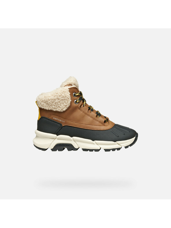 Geox Hnědá chlapecká kotníková obuv Geox Flexyper Plus