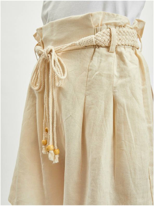 Orsay Béžové dámské lněné kraťasy ORSAY