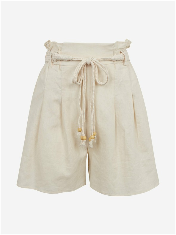 Orsay Béžové dámské lněné kraťasy ORSAY