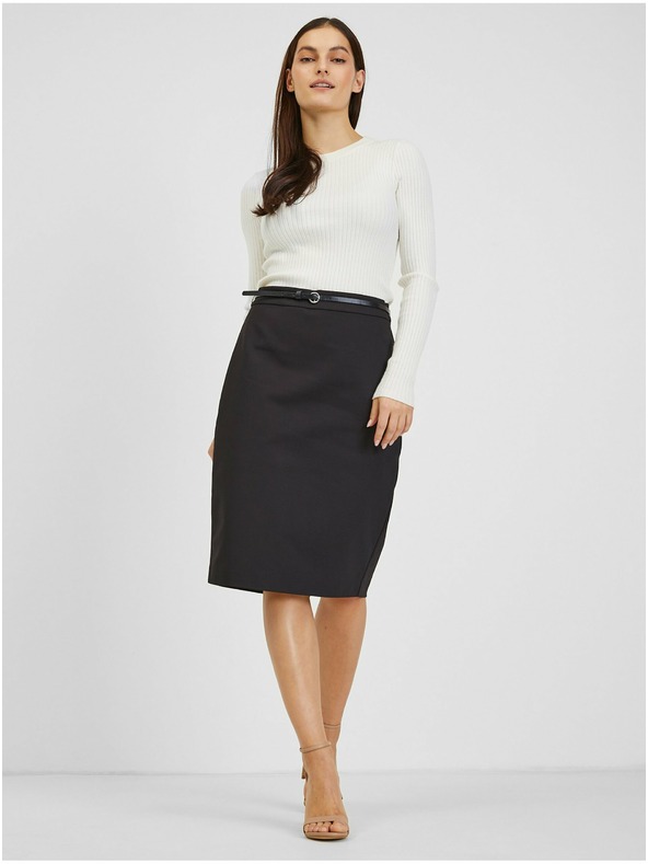 Orsay Černá dámská sukně s páskem ORSAY