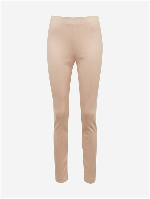 Orsay Světle růžové dámské kalhoty v semišové úpravě ORSAY