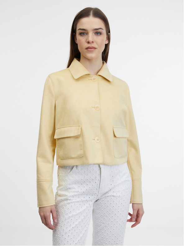 Orsay Žlutá dámská bunda v semišové úpravě ORSAY