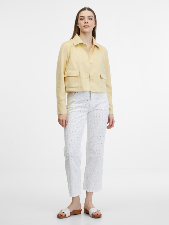 Orsay Žlutá dámská bunda v semišové úpravě ORSAY