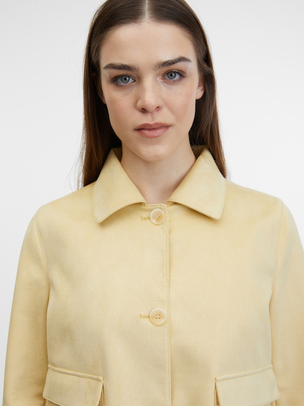 Orsay Žlutá dámská bunda v semišové úpravě ORSAY