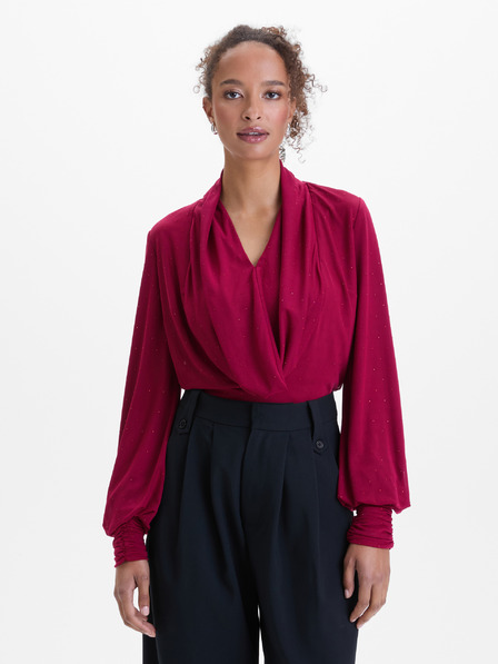 Orsay Vínová dámská halenka s kamínky ORSAY