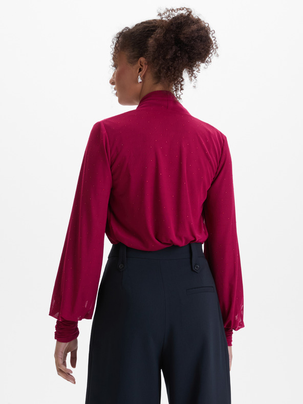 Orsay Vínová dámská halenka s kamínky ORSAY