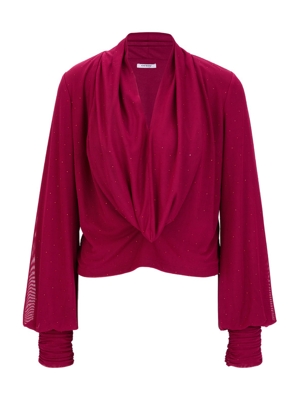 Orsay Vínová dámská halenka s kamínky ORSAY
