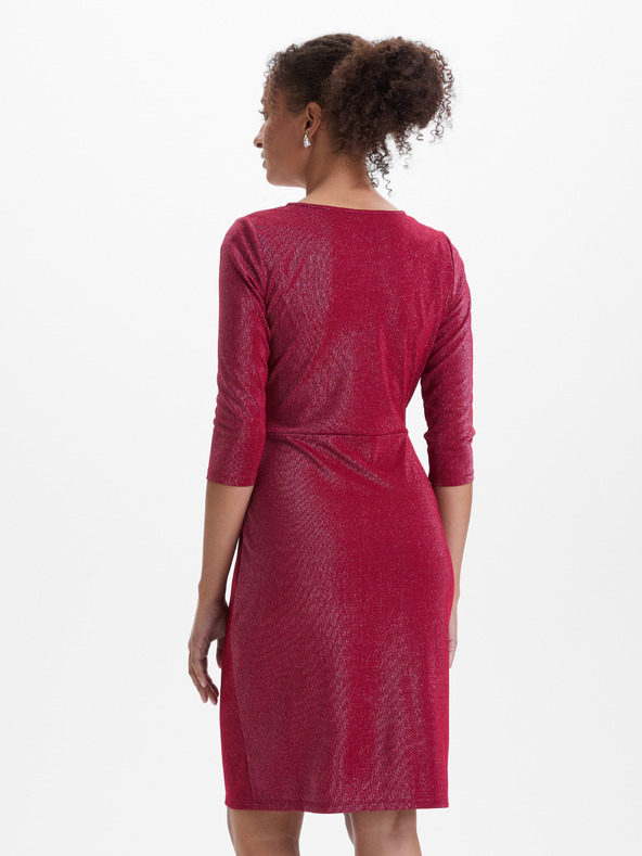 Orsay Vínová dámské šaty ke kolenům ORSAY