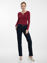 Orsay Vínový dámský top s dlouhým rukávem ORSAY
