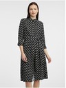 Orsay Černé dámské vzorované košilové šaty ORSAY