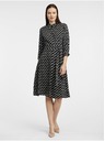 Orsay Černé dámské vzorované košilové šaty ORSAY