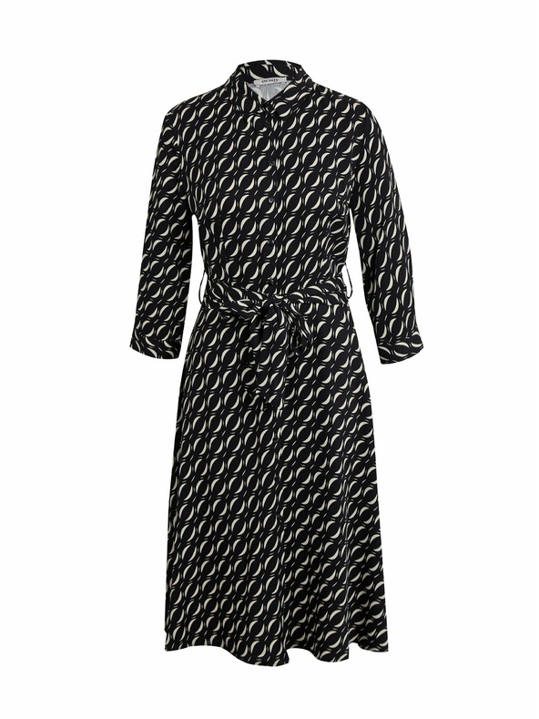 Orsay Černé dámské vzorované košilové šaty ORSAY