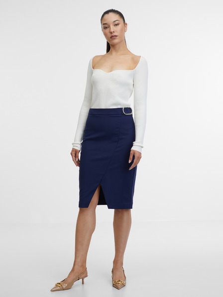 Orsay Tmavě modrá dámská sukně ORSAY