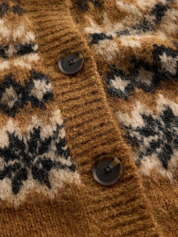 GAP Oversize kardigan Fair Isle s příměsí vlny GAP
