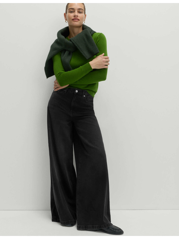 Marks & Spencer Džíny se širokými palácovými nohavicemi, ze směsi materiálu lyocell™ Marks & Spencer černá