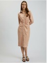 Orsay Světle růžové dámské pouzdrové šaty v semišové úpravě ORSAY